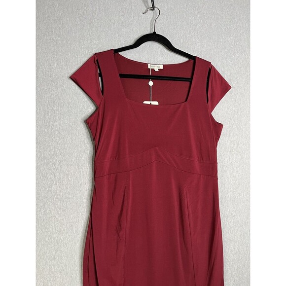 Kimi and Kai Maternity Dress Body-con Short Cold Shoulder Maroon Red Women Sz M - Picture 10 of 11